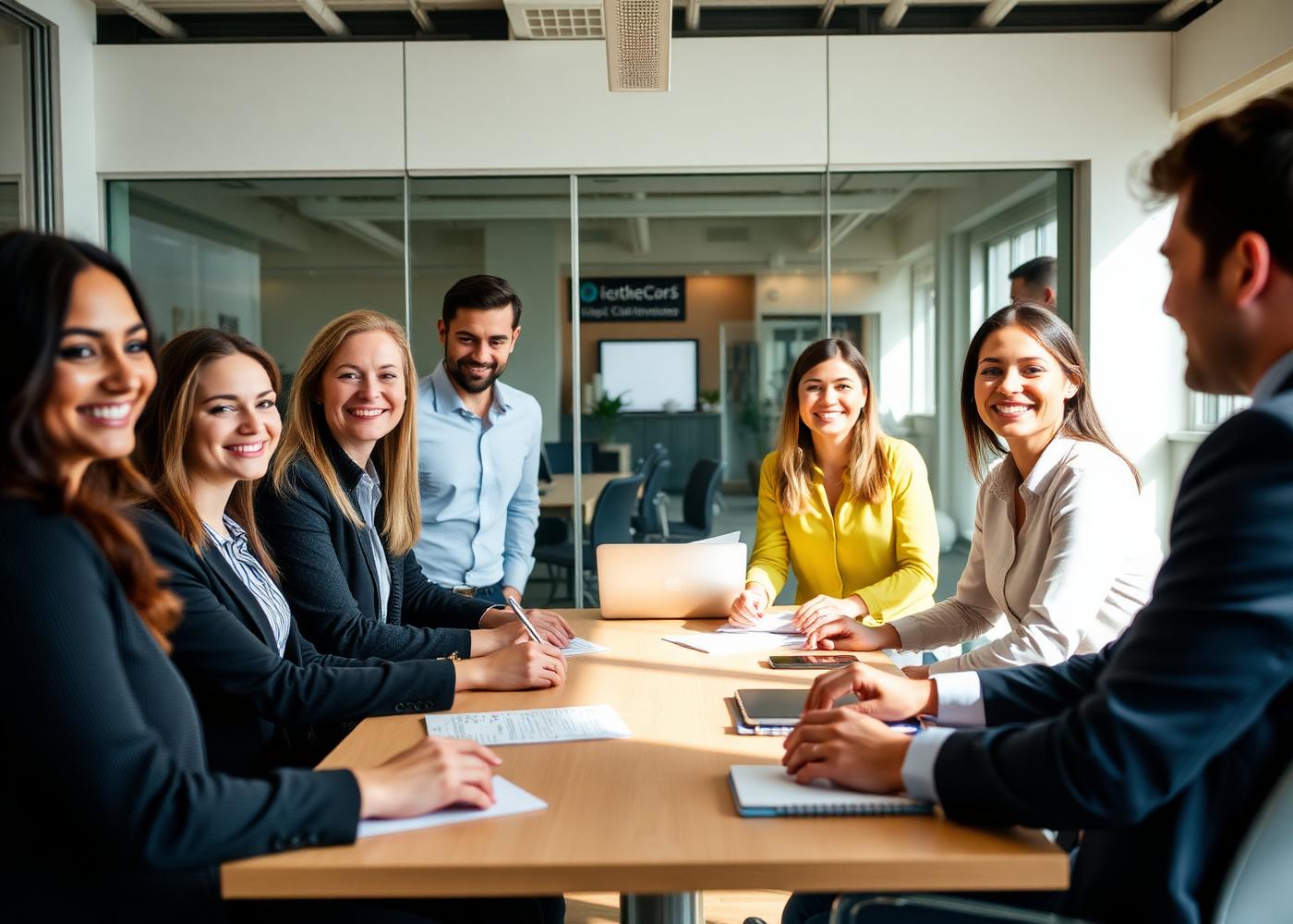 Professional team collaborating