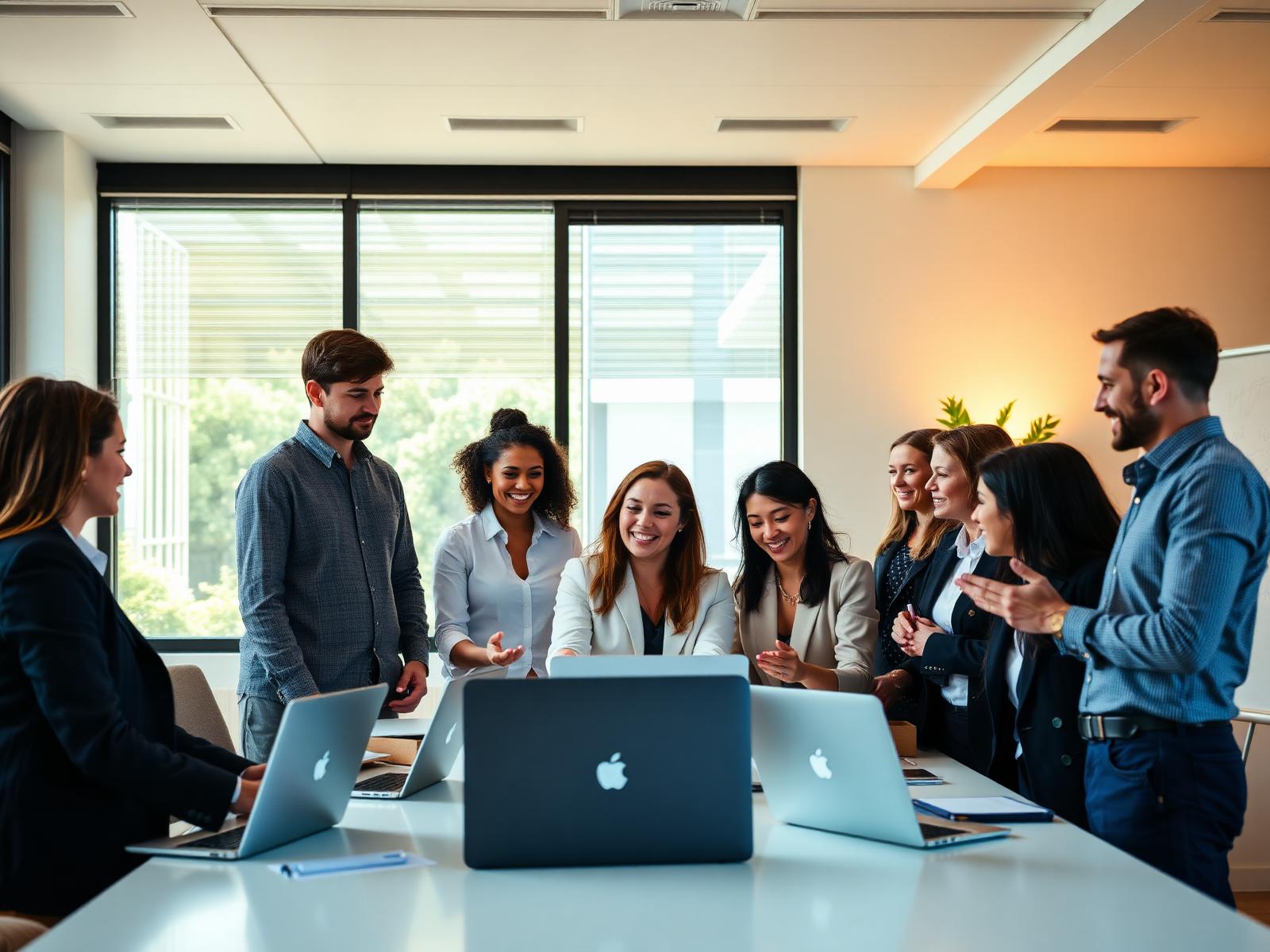 Diverse team of technology professionals collaborating